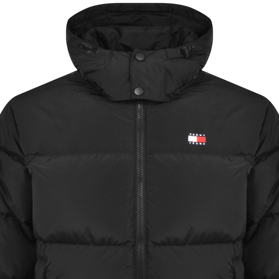 Tommy jeans essential puffer jacket with logo in black new arrivals